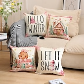 Недорогие рождественское постельное белье-рождественские наволочки, пряничный человечек &amp;Декоративные подушки с алфавитным принтом, праздничные подушки для дивана &amp;домашний декор