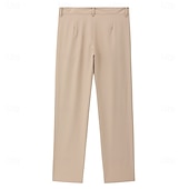 preiswerte Schlank-Herren Hose Anzughose Freizeithose Faltenhose Fronttasche Gerader Schnitt Mehrfachpackung Einfach Komfort Volle Länge Hochzeit Geschäft Lässig Mode Klassisch Braun + Schwarz Marineblau+Braun