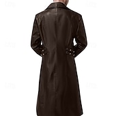 preiswerte Herren-Blazer &amp; -Anzüge-Herren Mantel Trenchcoat Langer Trenchcoat Urlaub Täglich Herbst Winter Kunstleder Winddicht Oberbekleidung Bekleidung Mode Klassisch Einfach Tasche Revers Einreihig