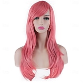 economico Parrucche da festa-Parrucca cosplay con capelli ricci e ondulati lunghi da 28 pollici
