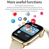 abordables Montres connectées-Montre connectée grand écran 1,85 pouces pour hommes et femmes, appels Bluetooth, 100 modes sportifs, fréquence cardiaque, sommeil, santé, musique locale, météo