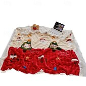levne Vánoční povlečení-Vánoční fleece deka tlustá sherpa deka na pohovku měkká flanelová deka s motivem kreslených postaviček pohodlná deka na siestu víceúčelová sváteční dárková deka