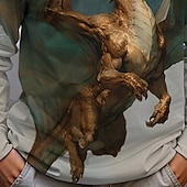 abordables Animales 3D para Niño-Boys' 3D Dinosaur T shirt Tee Long Sleeve Spring Fall Fashion Basic Kids 4-12 Years Crew Neck Outdoor Casual Daily Regular Fit