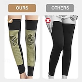 رخيصةأون الرعاية الشخصية والصحة-زوج واحد من أكمام الركبة ذاتية التسخين بالضغط على نقاط معينة من التورمالين، وسادات ركبة حرارية مزدوجة الجوانب من نبات الشيح للرجال &amp;دعامة دعم المفاصل الدافئة للنساء لعلاج برودة الساقين وتخفيف آلام