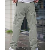 economico Pantaloni cargo-Per uomo Pantaloni Cargo Pantaloni Multi-tasche Tasca con Patta Semplice Indossabile All&#039;aperto Quotidiano Campeggio &amp; Escursionismo Moda Classico Nero Verde militare