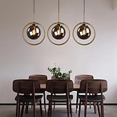 abordables Éclairages pour îlot-25 cm design unique pendentif lumière led globe cercle métal électrolytique île lumières style nordique magasins/cafés salle à manger chambre salon lumières cadeau pour les amis de la famille