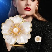 billige Brosjer og nåler-Nåler Klassisk Retro geometriske Blomst Elegant Mote Personalisert Enkel Brosje Smykker Hvit Til Bryllup Fest Gave Engasjement Skoleball Festival