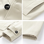 economico Trench da uomo-Per uomo Cappotto Trench Trench lungo Vacanza Quotidiano Primavera Autunno Poliestere Antivento Capispalla Abbigliamento Moda Classico Semplice Tasca Bavero Doppiopetto
