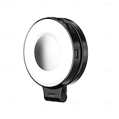 Недорогие Декоративные огни-Магнитная бьюти-лампа для селфи 3-в-1 для телефонов. 360-градусная светодиодная кольцевая лампа с магнитом, зеркалом и подставкой для телефона. Портативная перезаряжаемая подсветка с 3 режимами