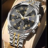abordables Montres à quartz-la nouvelle montre d&#039;affaires pour hommes olevs, une montre multifonctionnelle avec un cadran numérique chronographe à phases de lune lumineuses, une montre à quartz décontractée et à la mode étanche