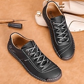 cheap Casual Lace-Up Shoes-Men's Brown Lace-Up Casual Shoes with Stitched Detailing, Comfortable Design for Daily Wear, Outdoor Adventures and Weekend Getaways
