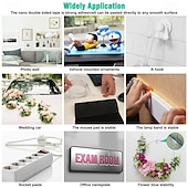 abordables Fournitures pour la maison-Lot de 2 rubans adhésifs double face nano 16,5 pieds, ruban de montage adhésif très résistant, transparent &amp;Ruban adhésif résistant pour affiches murales, bandes de suspension d'images multi-usages