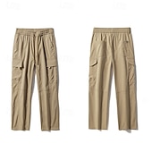 economico Pantaloni cargo-Per uomo Pantaloni Cargo Pantaloni Coulisse Elastico in vita Multi-tasche Semplice Indossabile All&#039;aperto Quotidiano Campeggio &amp; Escursionismo Moda Classico Nero Verde militare