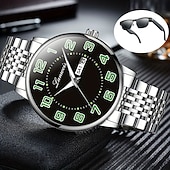 cheap Quartz Watches-The New Stainless Steel Digital Large Dial Fashionable Men'S Business Watch With Ipx7 Water Resistance Luminous Calendar Day Display Casual Quartz Watch Simple And Versatile Men'S Sports Wristwatch