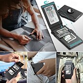 Χαμηλού Κόστους Αποθήκευση &amp; Οργάνωση-ανδρικές υποδοχές καρτών pu δέρματος για επαγγελματίες τύπους για αεροτομή, μακρύ πορτοφόλι, μεγάλη χωρητικότητα, μεταλλική θήκη καρτών, κομψός διοργανωτής πιστωτικών καρτών για άνδρες