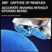 billige Personlig pleie og helse-Bærbar roterende elektrisk barbermaskin med dobbel ring, mini-skjeggbarbermaskin med koffertdesign, vanntett reisebarbermaskin for menn, hurtiglading med lang batterilevetid og magnetisk kutter med