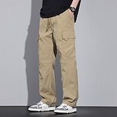 economico Pantaloni cargo-Per uomo Pantaloni Cargo Pantaloni Coulisse Elastico in vita Multi-tasche Semplice Indossabile All&#039;aperto Quotidiano Campeggio &amp; Escursionismo Moda Classico Nero Verde militare