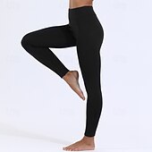 economico Leggings foderati in pile-Per donna Leggings Fodera in pile accogliente Casual Lunghezza intera Misura del girovita medio Semplice Elastico in vita Calore Termico Elasticizzato Vacanza Streetwear Casual Rosso violaceo Grigio