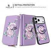 cheap iPhone Cases-Phone Case For iPhone 17 Pro Max 17 Air 16 15 14 Pro Max Plus 13 Pro Max Wallet Case Detachable Full Body Protective with Lanyard Retro Genuine Leather