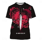 お買い得  Tシャツ-ハロウィーン チャッキー Ｔシャツ(21) プリント グラフィック柄 用途 カップル用 男性用 女性用 成人 ハロウィーン カーニバル マスカレード 3Dプリント カジュアル／普段着