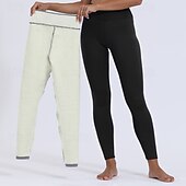 economico Leggings foderati in pile-Per donna Leggings Fodera in pile accogliente Casual Lunghezza intera Misura del girovita medio Semplice Elastico in vita Calore Termico Elasticizzato Vacanza Streetwear Casual Rosso violaceo Grigio
