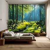 cheap Wall Tapestries-Tapestry Blanket Wall Hangings Forest Tropical 3D Bedroom Living Room Dorm Home Decor