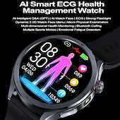 abordables Relojes inteligentes-iMosi ET472 Reloj inteligente 1.53 pulgada Smartwatch Reloj elegante Bluetooth ECG + PPG Podómetro Recordatorio de Llamadas Compatible con Android iOS Mujer Hombre Llamadas con Manos Libres