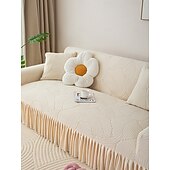 baratos Cobertura de Sofa-Capa de sofá com saia elástica jacquard, cor sólida premium, quatro estações, espessada, antiderrapante, universal, capa para sofás