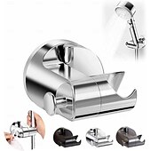 economico Mensole per il bagno-Supporto per soffione doccia regolabile da 2 pezzi, supporto per soffione doccia portatile con ventosa rimovibile, ganci, angolo regolabile &amp;supporto per soffione doccia in altezza