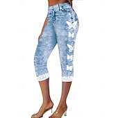  Per donna Pantaloni capri Leggings Vacanza Vintage Moda Lunghezza al polpaccio Misura del girovita medio Floreale Grafico Stampa 3D Stampa Morbido Traspirante Micro-elastico Casuale Quotidiano Vacanza