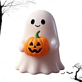 levne Halloweenové závěsné a stolní dekorace-halloween roztomilá figurka ducha - prostředníček strašidelná socha ducha z pryskyřice, roztomilá dekorace ducha pro halloweenskou výzdobu, verandu a vnitřní strašidelné bytové dekorace 10x10x10cm