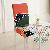 tanie Pokrowiec na krzesło do jadalni-Elastyczny pokrowiec na krzesło do jadalni, przyjazny dla zwierząt, zdejmowany i nadający się do prania pokrowiec na krzesło, trwały ochraniacz na krzesło do hotelu, jadalni, sali bankietowej, wesela