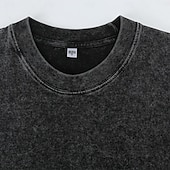 preiswerte Lässige T-Shirts für Herren-SoftFade™ Herren T-Shirt Kurzarm Rundhalsausschnitt Sommer Frühling Einfarbig Elegant Vintage Neutral Rundhalsausschnitt Verwaschen Einfarbig Lässig Zuhause Outdoor Schwarz Pink Königsblau Top Tee