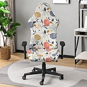 cheap Dining Chair Cover-Geometric Printed Kitchen Chair Cover, Polyester Slipcover, Durable Non-Slip Chair Protector for Dining Room and Home