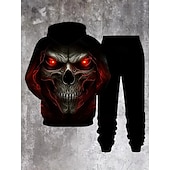 זול חליפות ספורט-חג ליל כל הקדושים גולגולתשלד תלבושות קפוצ&#039;ון אימונית אנימה 3D גרפי עבור לזוג בגדי ריקוד גברים בגדי ריקוד נשים מבוגרים האלווין (ליל כל הקדושים) קרנבל נשף מסכות הדפסת תלת מימד יום יומי\קז&#039;ואל