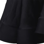 Χαμηλού Κόστους αγωνιστικό φόρεμα-Γυναικείο μαύρο φόρεμα λάτιν χορού με διακοσμητικά στρας, λαιμόκοψη και φαρδιά φούστα – ιδανικό για σάλσα, τάνγκο και χορευτικές εμφανίσεις