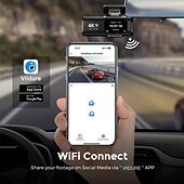 abordables DVR de coche-DVR para coche con grabación automática en Full HD de 2160p y cámara de salpicadero IPS de 1,47 pulgadas con CMOS de gran angular de 170 grados, wifi, visión nocturna y sensor G.