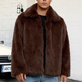 levne Ležérní bundy-Pánské Zimní bunda Fleecová bunda Kabát z umělé kožešiny Dovolená Ležérní Zahřívací Zahřívací Jednoduchý Podzim zima Plyš Elegantní Punk Kapuce Krátké Velbloudí Světlá khaki Černá Trávová zelená Khaki