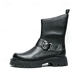 Χαμηλού Κόστους Φόρεμα μπότες-ανδρικές μπότες μόδας από PU δέρμα μεσαίου μεγέθους και αγκράφα | χοντρή σόλα για αστικό στυλ και ανθεκτικότητα