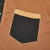  Bărbați Cămașă Henley Waffle Tricouri Manșon scurt Culoare solidă Simplu Modă Designer Comfortabil Bloc de Culoare Nasturi Henley În aer liber Casual Zilnic Vară Toate Sezoanele Negru Bleumarin Maro