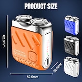 billige Personlig pleie og helse-Bærbar roterende elektrisk barbermaskin med dobbel ring, mini-skjeggbarbermaskin med koffertdesign, vanntett reisebarbermaskin for menn, hurtiglading med lang batterilevetid og magnetisk kutter med