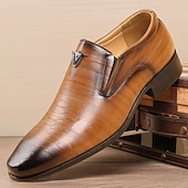 economico Mocassini-mocassini slip-on da uomo in similpelle marrone – scarpe eleganti da lavoro con motivo coccodrillo per occasioni formali e feste serali