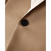 cheap Men&#039;s Classic Blazers-Men&#039;s Blazer Suits Business Cocktail Party Wedding Party 2 Piece Fashion Casual Spring &amp;  Fall Polyester Color Block Plain Pocket Buttons Comfortable Single Breasted Blazer Apricot