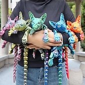 economico Statue-Decorazione realistica di un gatto snodato stampato in 3D, gatto sphynx stampato in 3D, animale antistress, scrivania, ufficio, arredamento per la casa, per amanti dei gatti e collezionisti.