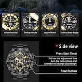 cheap Quartz Watches-The New Olevs Men&#039;S Steel Band Business Watch Moon Phase Luminous Calendar Chronograph 24-Hour Indication Quartz Watch Is A Fashionable Casual And Versatile Waterproof Sports Wristwatch
