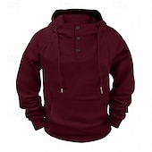 economico Felpa Tattica-Per uomo Felpa con cappuccio Felpa con cappuccio abbottonata Felpa con cappuccio tattica Nero Bianco Borgogna Blu marino Cammello Con Cappuccio Semplice Tasca Sport &amp; Outdoor Casuale Quotidiano