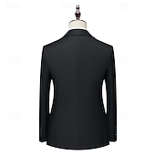abordables Blazers Classiques pour Hommes-Homme Blazer Affaires Cocktail Fête de mariage Mode Occasionnel Printemps Automne Polyester Uni Avec Poches Boutons Confortable Double Boutonnage veste Noir Blanche Jaune Rose Claire