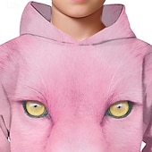 billiga Pojkens 3D-djur-Pojkar 3D Djur Leopard Huvtröja Långärmad Vår Höst Mode Streetwear Barn 4-12 år Huva Utomhus Ledigt Dagligen Normal