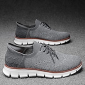 economico Sneakers Casual-scarpe da ginnastica Oxford traspiranti da uomo in maglia – scarpe casual leggere con finiture in pelle di vacchetta per camminare, indossare ogni giorno e viaggiare