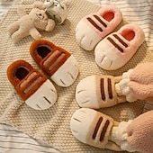  נעלי בית חמודות עם כפות חתול לנשים וגברים, נעלי בית פלטפורמה חמות ורכות של בעלי חיים, נעלי בית רכות ונוחות